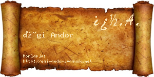Égi Andor névjegykártya